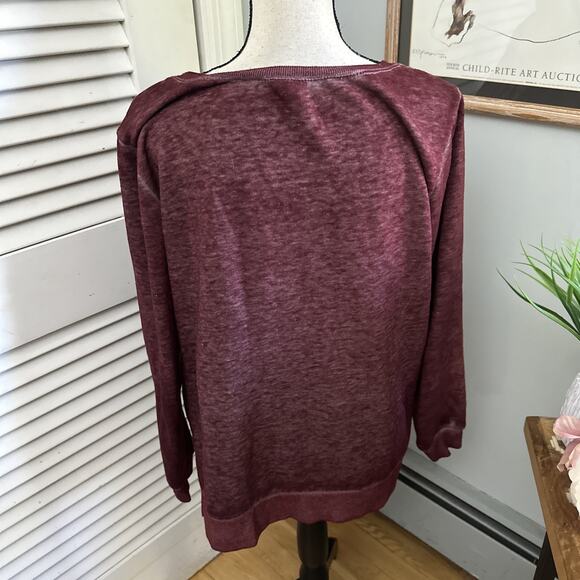 ZOE LIV Womens Sweatshirt Medium Heather Red Tequila Tacos Naps Lightweight - Picture 6 of 9